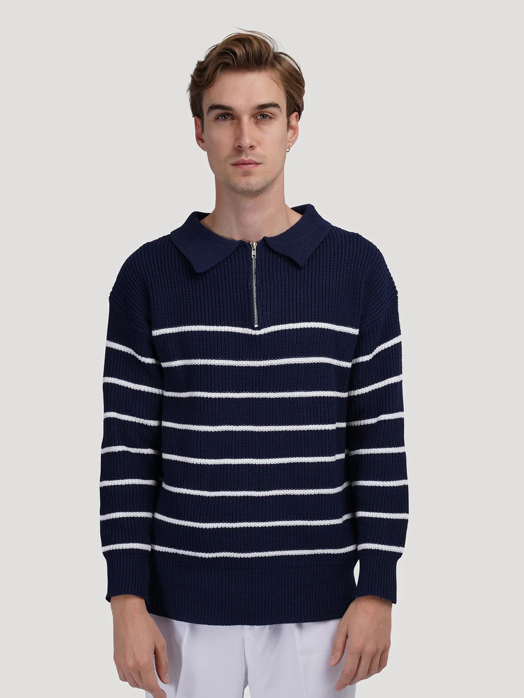 ANYANG KNIT HALF-ZIP SWEATER