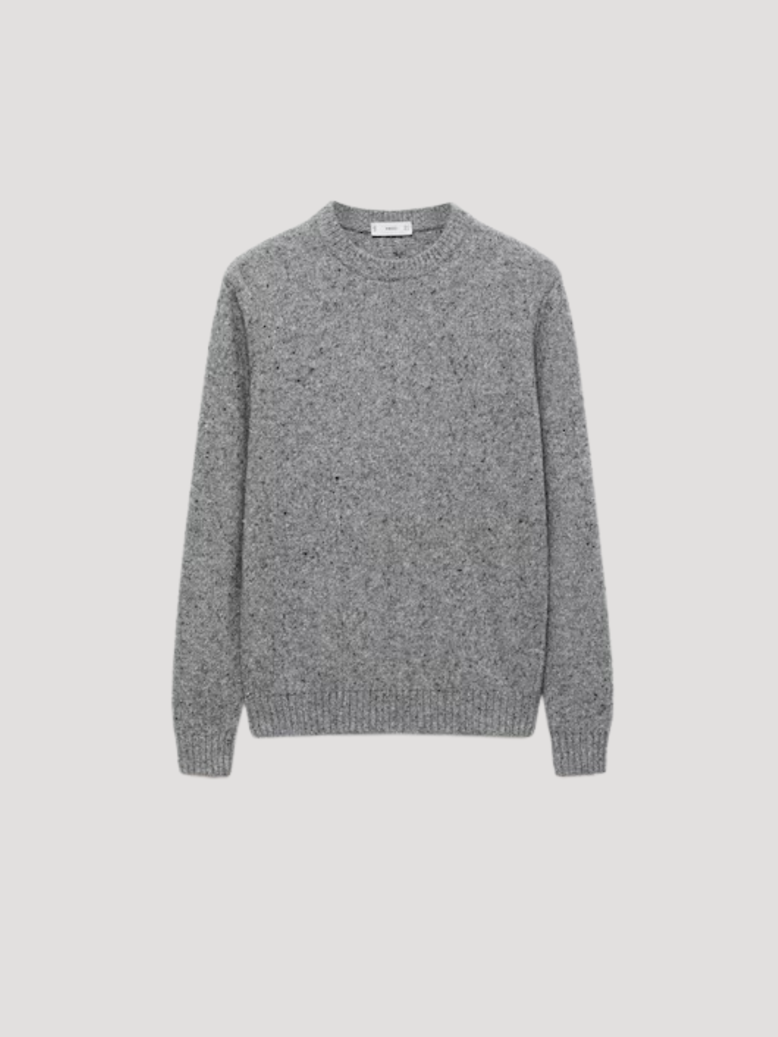 Knitted speckled wool sweater