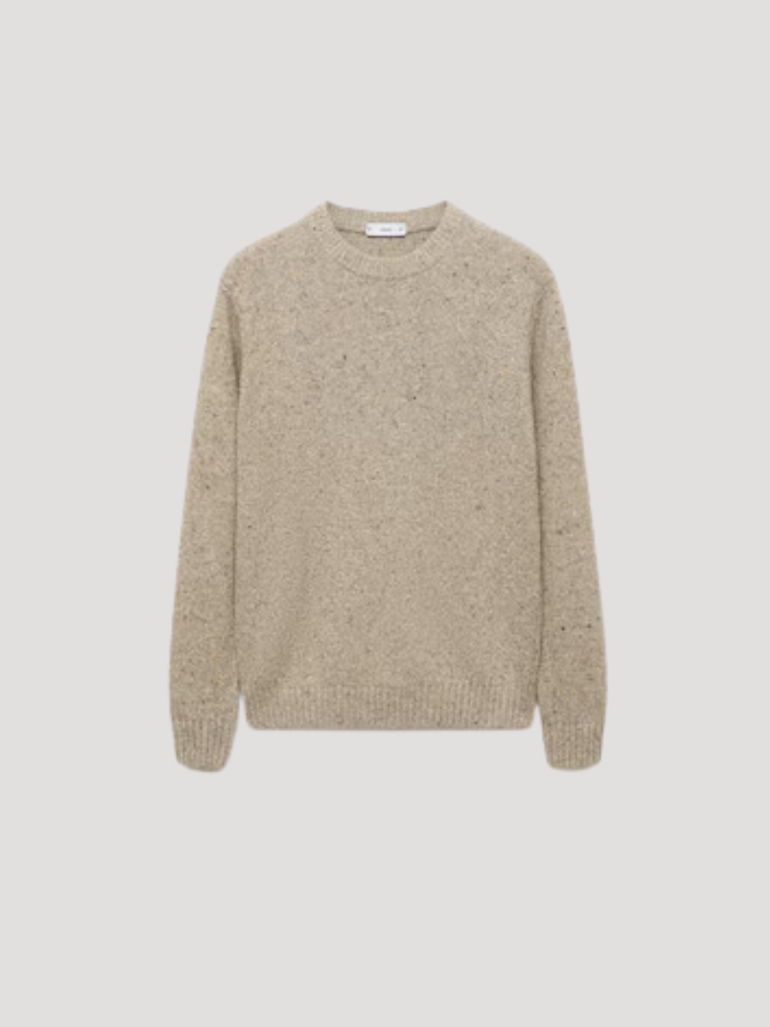 Knitted speckled wool sweater